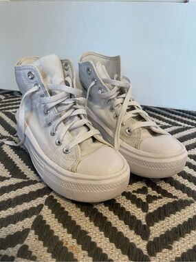 Converse Women's High-Top Platform Canvas Sneakers in White